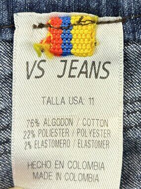 VS JEANS Colombia Womens 11 Blue Denim Faux Leather Trim Levanta Cola Stretch
